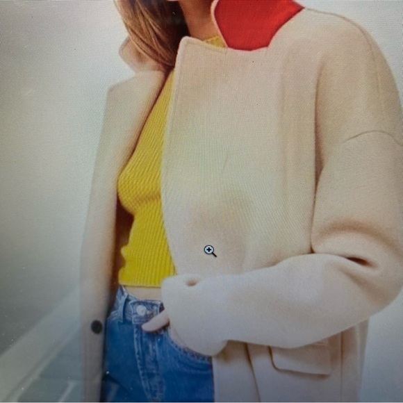 TOPSHOP Lily Notch-collar,  3/4 Camel Coat Size 6. - Picture 3 of 8